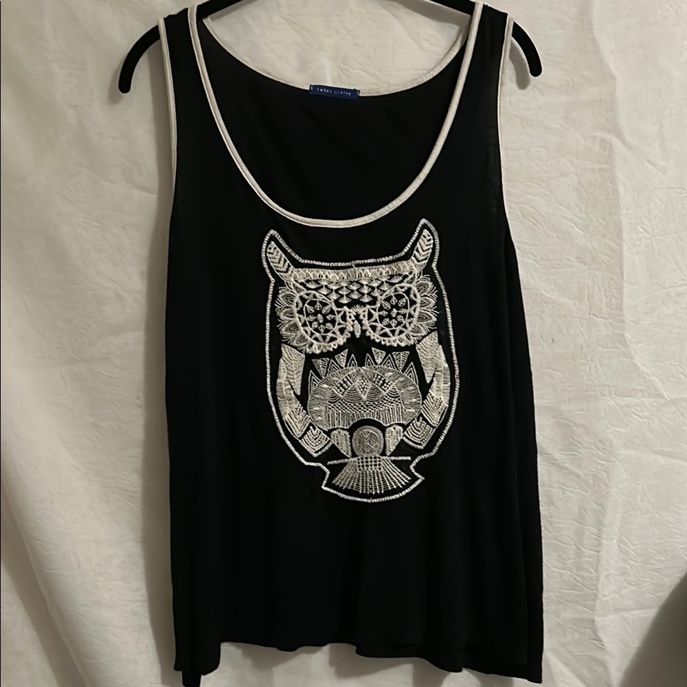 💜3 for $30💜 Black Owl Graphic Tank Top